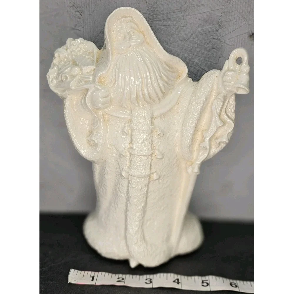 Santa Claus Glazed Ceramic Christmas Decor Figurine With Bell‎ - 9